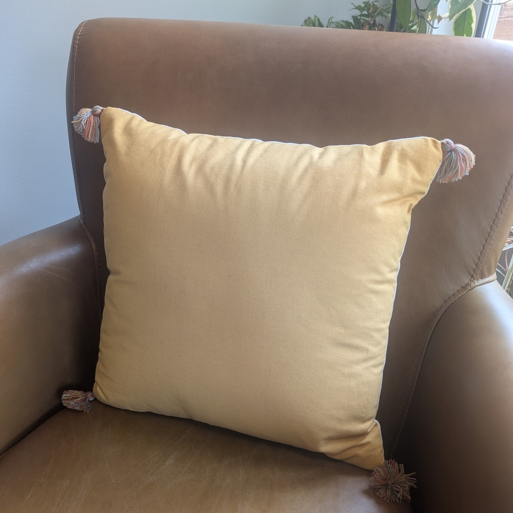 Colorful Embroidered Throw Pillow - Picture 2 of 3